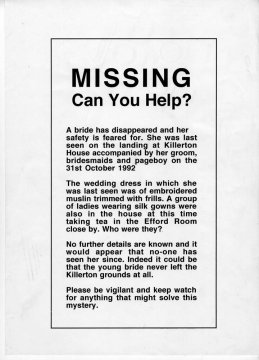 The Bride the Body the Mystery and it's Maker: Missing Can You Help?